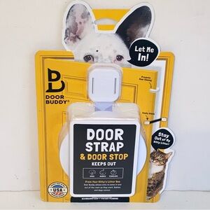 Door Buddy Door Strap & Door Stop Keeps Out Dogs Babies Toddlers From Litter Box